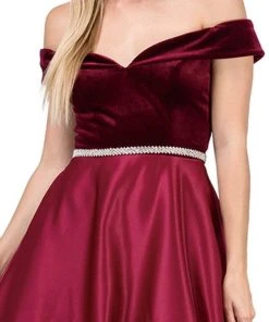 Dancing Queen - 2478 Embellished Off-Shoulder Homecoming Ballgown