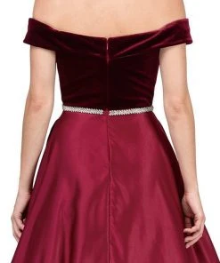 Dancing Queen - 2478 Embellished Off-Shoulder Homecoming Ballgown