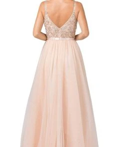 Dancing Queen - 2519 Sleeveless Embroidered Bodice Tulle Gown