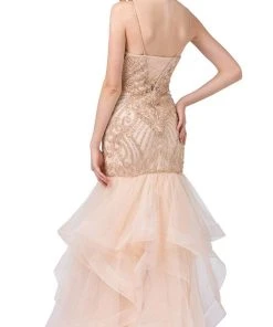Dancing Queen - 2523 Bead-Adorned Plunging Sweetheart Trumpet Gown