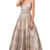 Dancing Queen - 2741 Embellished Deep V-neck A-line Gown