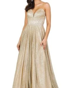 Dancing Queen 2804 - Shimmering Strapless Sweetheart Prom Dress