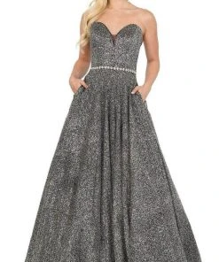 Dancing Queen 2804 - Shimmering Strapless Sweetheart Prom Dress