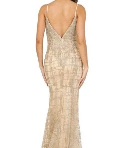 Dancing Queen - 2910 Appliqued Bodice Glitter Accented Mermaid Gown