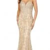 Dancing Queen - 2910 Appliqued Bodice Glitter Accented Mermaid Gown