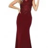 Dancing Queen - 2920 Embroidered Bateau Trumpet Dress