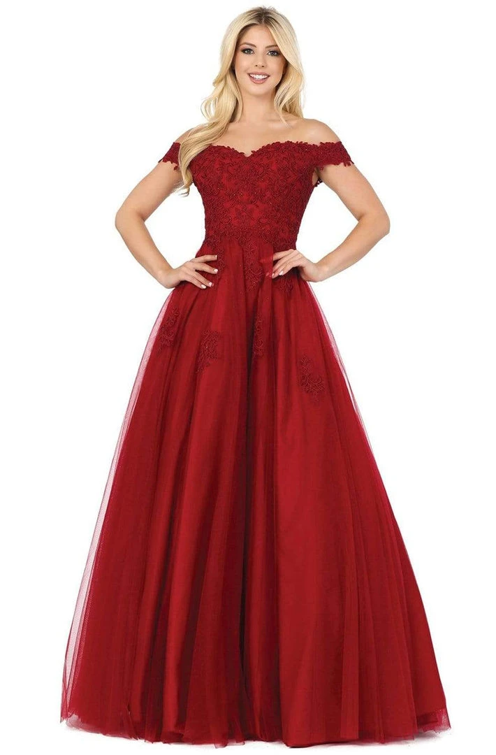 Dancing Queen - 2939 Embroidery Appliqued Off Shoulder Long Gown 3 Dancing Queen - 2939 Embroidery Appliqued Off Shoulder Long Gown