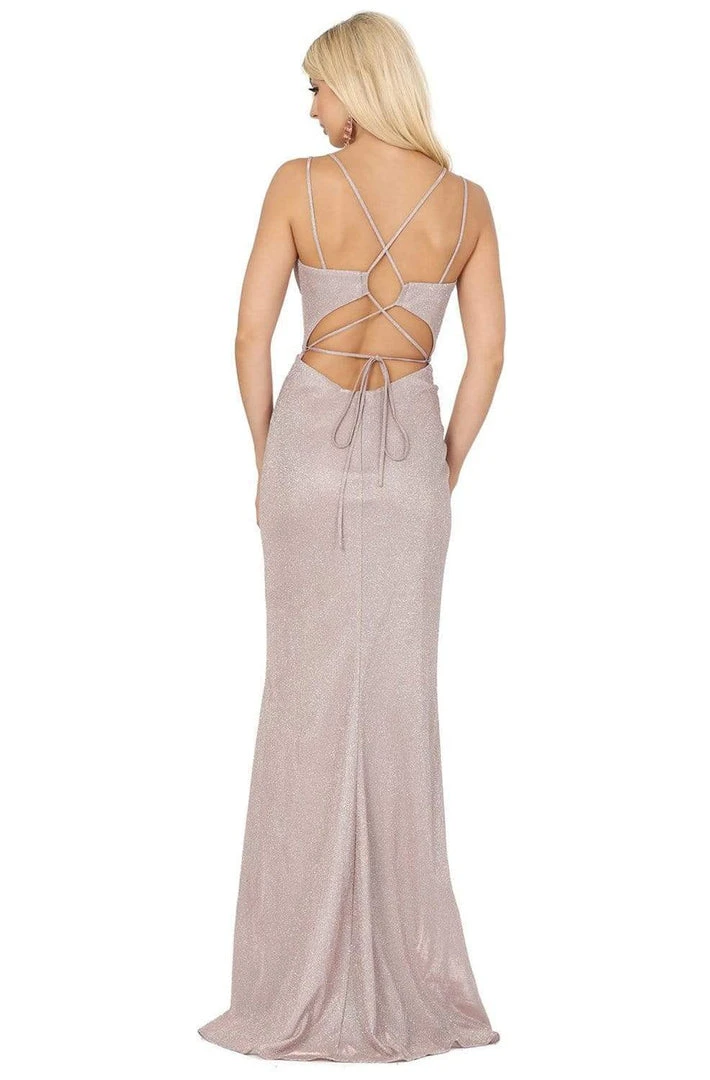 Dancing Queen - 2947 Sleeveless V Neck Glitter Finish Prom Dress 4 Dancing Queen - 2947 Sleeveless V Neck Glitter Finish Prom Dress