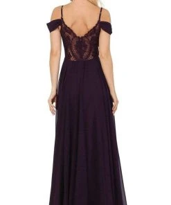 Dancing Queen - 2961 Lace Back Cold Shoulder A-Line Prom Dress 9 Dancing Queen - 2961 Lace Back Cold Shoulder A-Line Prom Dress