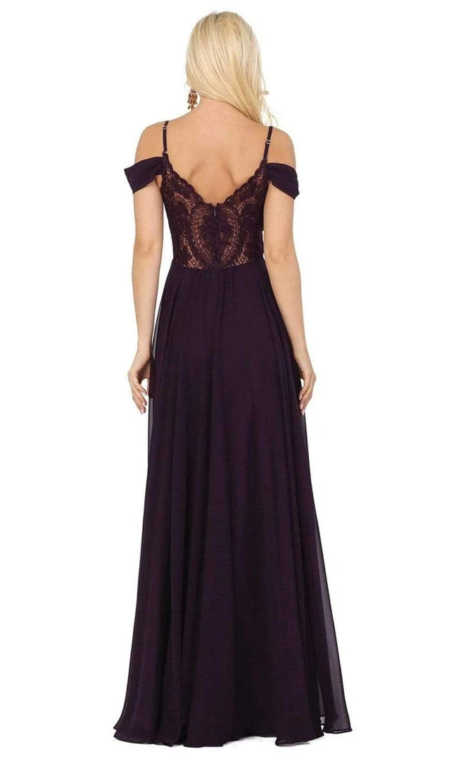 Dancing Queen - 2961 Lace Back Cold Shoulder A-Line Prom Dress 4 Dancing Queen - 2961 Lace Back Cold Shoulder A-Line Prom Dress