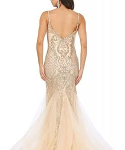 Dancing Queen - 2972 Embellished Tulle Godets Trumpet Prom Dress