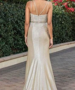 Dancing Queen 2981 - Glittered Deep V-neck Long Gown 7 Dancing Queen 2981 - Glittered Deep V-neck Long Gown