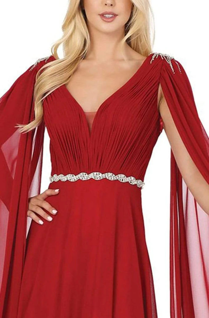 Dancing Queen - 2991 Embellished Plunging V-neck A-line Gown 4 Dancing Queen - 2991 Embellished Plunging V-neck A-line Gown