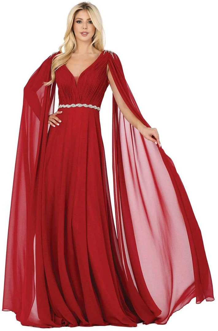 Dancing Queen - 2991 Embellished Plunging V-neck A-line Gown 3 Dancing Queen - 2991 Embellished Plunging V-neck A-line Gown