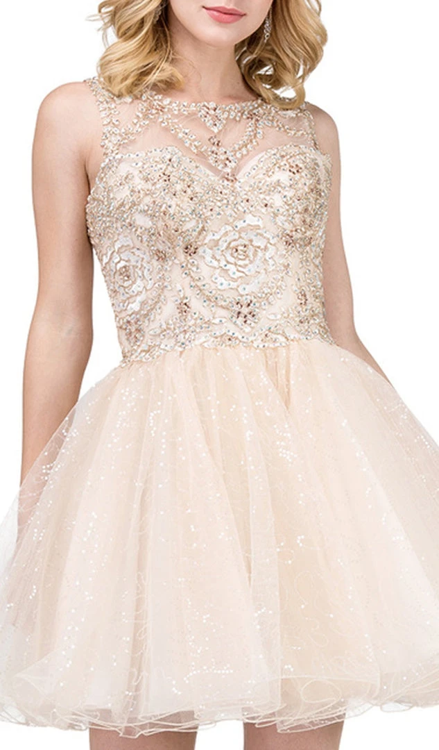 Dancing Queen - 3023 Embellished Scoop A-line Homecoming Dress 4 Dancing Queen - 3023 Embellished Scoop A-line Homecoming Dress