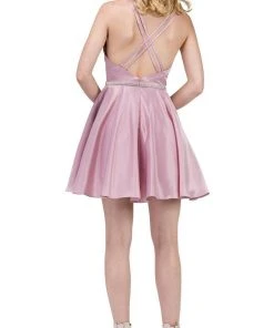 Dancing Queen - 3062 Satin A-Line Homecoming Cocktail Dress