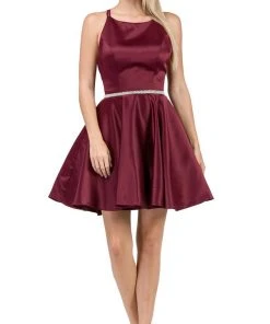 Dancing Queen - 3062 Satin A-Line Homecoming Cocktail Dress