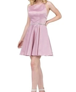 Dancing Queen - 3062 Satin A-Line Homecoming Cocktail Dress