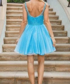 Dancing Queen - 3266 Sequin Embellished A-Line Cocktail Dress