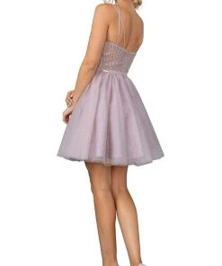 Dancing Queen - 3268 Glitter A-Line Cocktail Dress 5 Dancing Queen - 3268 Glitter A-Line Cocktail Dress