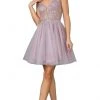 Dancing Queen - 3268 Glitter A-Line Cocktail Dress