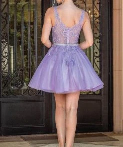 Dancing Queen 3296 - Sleeveless Floral Lace Cocktail Dress