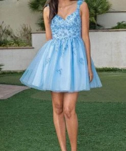 Dancing Queen 3299 - Beaded Bodice A-Line Cocktail Dress