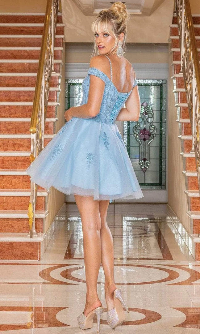 Dancing Queen 3302 - Embroidered Cold Shoulder Cocktail Dress 5 Dancing Queen 3302 - Embroidered Cold Shoulder Cocktail Dress