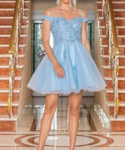 Dancing Queen 3302 - Embroidered Cold Shoulder Cocktail Dress 7 Dancing Queen 3302 - Embroidered Cold Shoulder Cocktail Dress