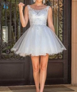 Dancing Queen 3304 - Embroidered Scoop A-Line Cocktail Dress 19 Dancing Queen 3304 - Embroidered Scoop A-Line Cocktail Dress