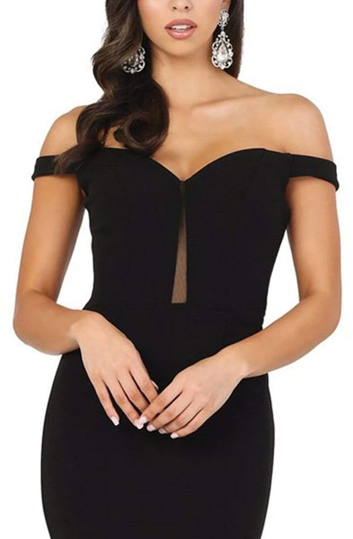 Dancing Queen - 4003 Off Shoulder Applique-Accented Mermaid Gown 4 Dancing Queen - 4003 Off Shoulder Applique-Accented Mermaid Gown