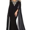 Dancing Queen - 4025 Sheer Cascade Sleeve Applique-Ornate Gown 2 Dancing Queen - 4025 Sheer Cascade Sleeve Applique-Ornate Gown