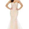 Dancing Queen - 4045 Illusion Corset Jewel-Strewn Mermaid Gown