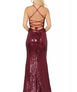 Dancing Queen - 4056 Sequined Deep V-neck Sheath Dress 7 Dancing Queen - 4056 Sequined Deep V-neck Sheath Dress