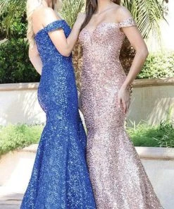 Dancing Queen - 4095 Sequin Embellished Off-Shoulder Prom Dress