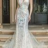 Dancing Queen 4220 - Embroidered Sleeveless Deep V-neckline Prom Dress