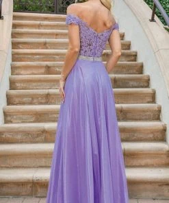 Dancing Queen - 4238 Off Shoulder A-Line Evening Dress