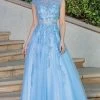 Dancing Queen 4245 - Embroidered Bateau Neck Prom Dress