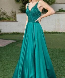 Dancing Queen 4260 - Embroidered Sleeveless V-neck Prom Dress 13 Dancing Queen 4260 - Embroidered Sleeveless V-neck Prom Dress
