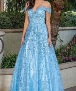 Dancing Queen 4273 - Off-Shoulder A-Line Long Gown
