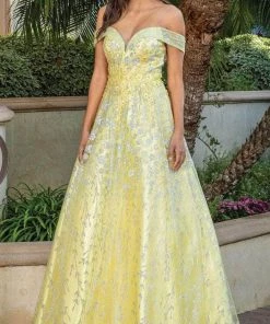 Dancing Queen 4273 - Off-Shoulder A-Line Long Gown