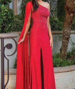 Dancing Queen 4284 - One Sleeve Beaded Long Gown