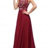 Dancing Queen - 8736 Jewel Detailed Illusion A-Line Long Dress