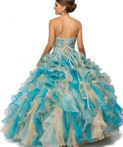 Dancing Queen - 8947 Shimmering Strapless Ruffled Quinceanera Ballgown 12 Dancing Queen - 8947 Shimmering Strapless Ruffled Quinceanera Ballgown