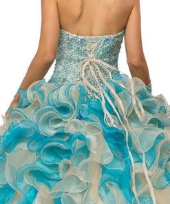Dancing Queen - 8947 Shimmering Strapless Ruffled Quinceanera Ballgown 13 Dancing Queen - 8947 Shimmering Strapless Ruffled Quinceanera Ballgown