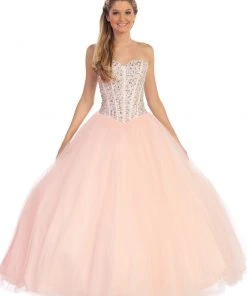 Dancing Queen - 9094 Embellished Sweetheart Evening Gown