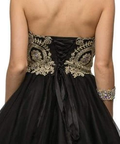 Dancing Queen - 9100 Strapless Embroidered Corset Short Prom Dress 13 Dancing Queen - 9100 Strapless Embroidered Corset Short Prom Dress