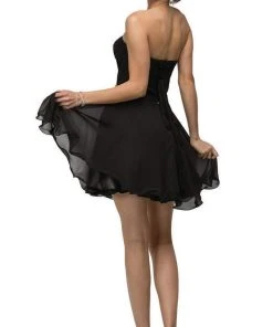 Dancing Queen - 9115 Surplice Sweetheart Bodice Chiffon Prom Dress