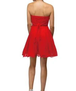 Dancing Queen - 9115 Surplice Sweetheart Bodice Chiffon Prom Dress