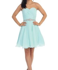 Dancing Queen - 9115 Surplice Sweetheart Bodice Chiffon Prom Dress